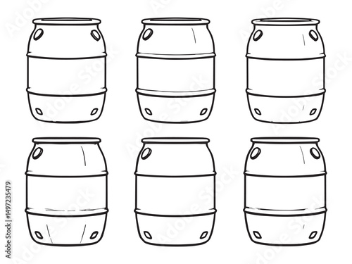 Industrial Barrel Simple Line Art