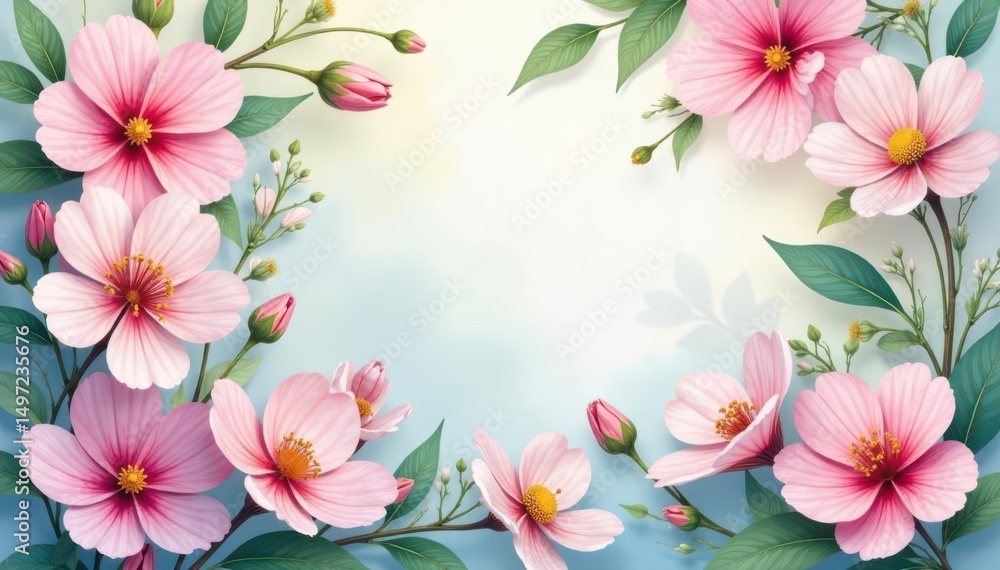 Nature inspired floral motif, soft pastel hues, botanical, pretty, nature Nature inspired floral motif, soft pastel hues, botanical, pretty, nature