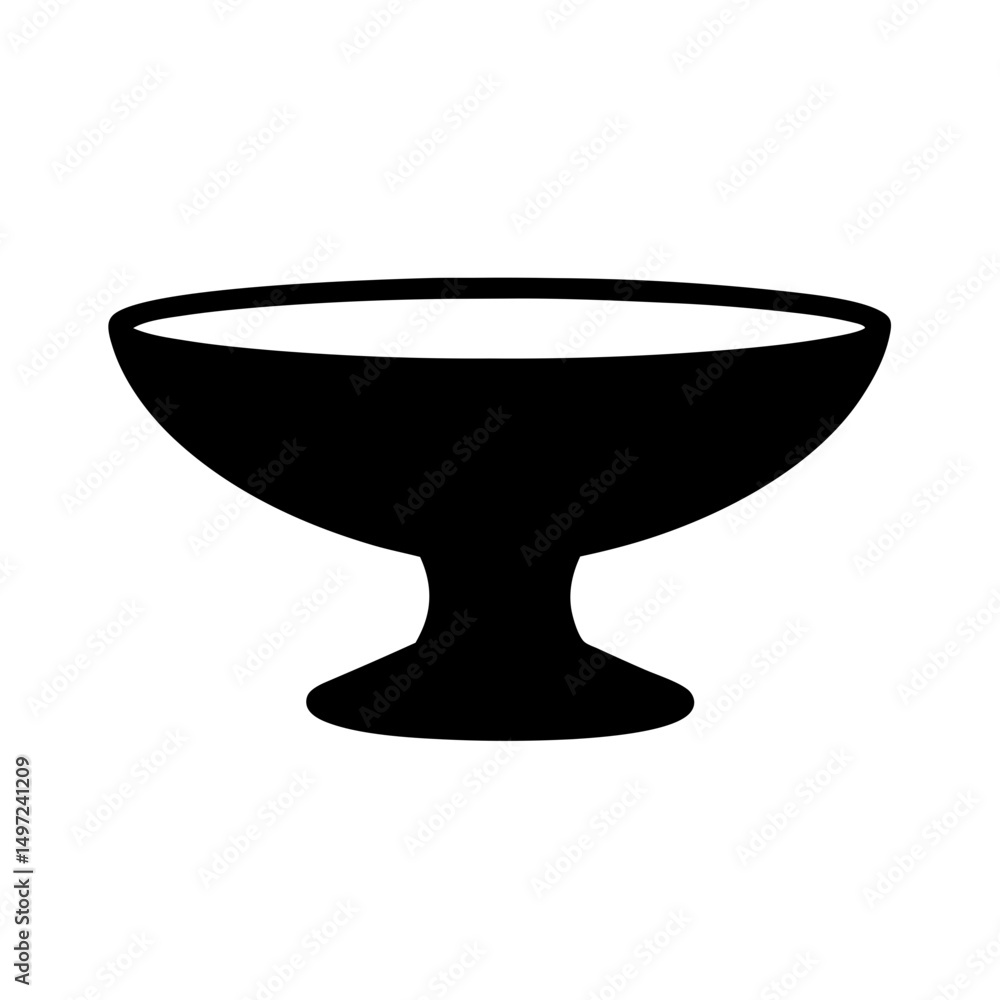Stylized Silhouette of a Chalice or Cup with a Wide Bowl Shape Stylized Silhouette of a Chalice or Cup with a Wide Bowl Shape