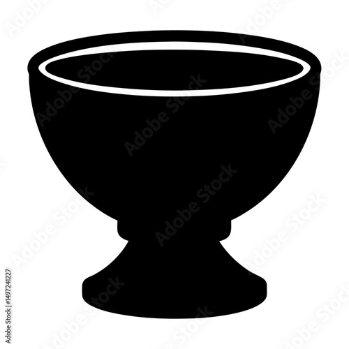 Stylized black silhouette of a goblet with a pedestal base and bowl