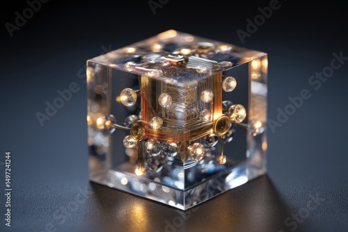 Transparent cube with encap...