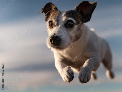 A small dog with black and ...