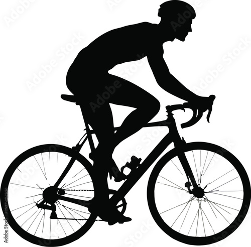 Vector EPS File of a Cyclist in Motion, Perfect for Sports, Fitness, and Outdoor Adventure-Themed Illustrations and Graphics