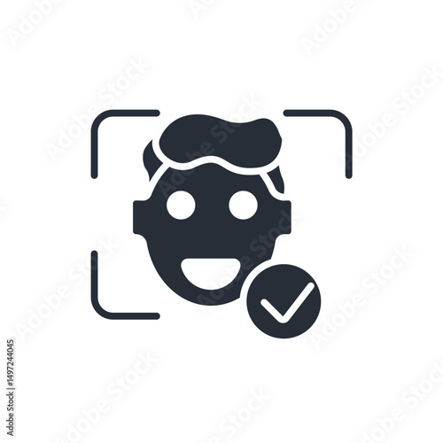 face recognition icon. vector.Editable stroke.linear style sign for use web design,logo.Symbol illustration.