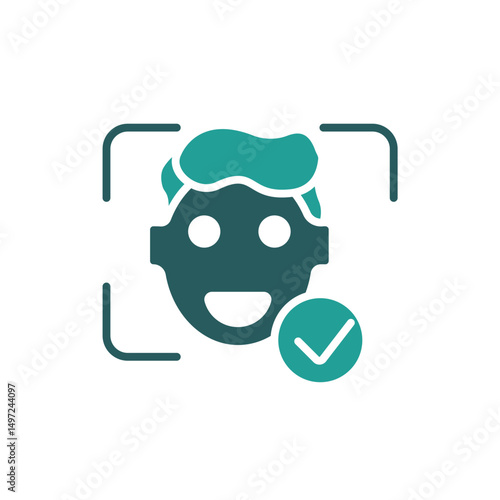 face recognition icon. vector.Editable stroke.linear style sign for use web design,logo.Symbol illustration.