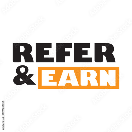 Refer a friend banner logo vector. Referral program badge with loudspeaker.