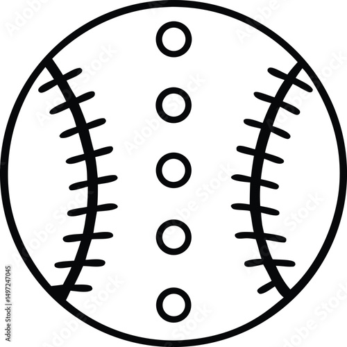 Baseball outline icon. Baseball sport game linear and full pictogram. 