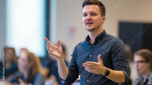 An affiliate marketing training session, teaching beginners and professionals how to select the right affiliate programs, optimize content, and drive traffic for higher conversions