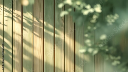 Wallpaper Mural Sunlight Filtering Through Leaves Onto Wooden Fence Nature's Serenity Torontodigital.ca