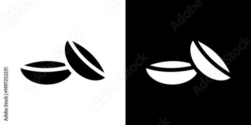 contact lenses icon Vector in flat style. Collection silhouettes