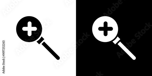 Zoom in icon Vector in flat style. Collection silhouettes