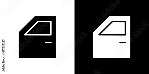 car door icon Vector in flat style. Collection silhouettes