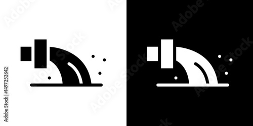 Waste water icon Vector in flat style. Collection silhouettes