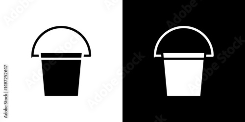 Water bucket icon Vector in flat style. Collection silhouettes