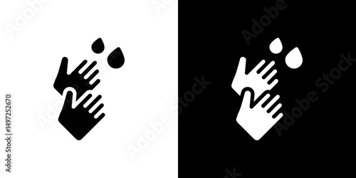Wash hands icon Vector in flat style. Collection silhouettes