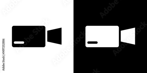 Video call icon Vector in flat style. Collection silhouettes