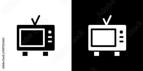 Television icon Vector in flat style. Collection silhouettes