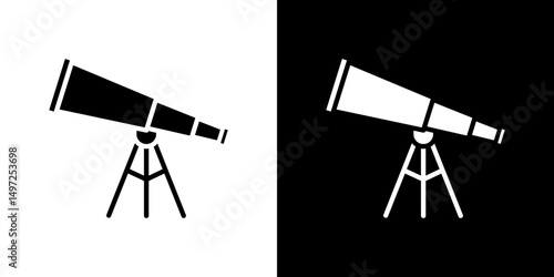 Telescope icon Vector in flat style. Collection silhouettes