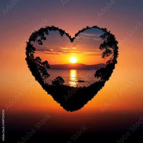 Heart Shaped Sunset Over Ca...