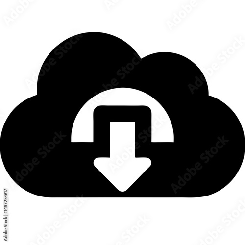 Cloud Download Icon Vector Graphic