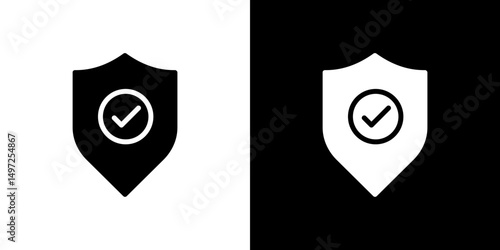 Shield icon Vector in flat style. Collection silhouettes