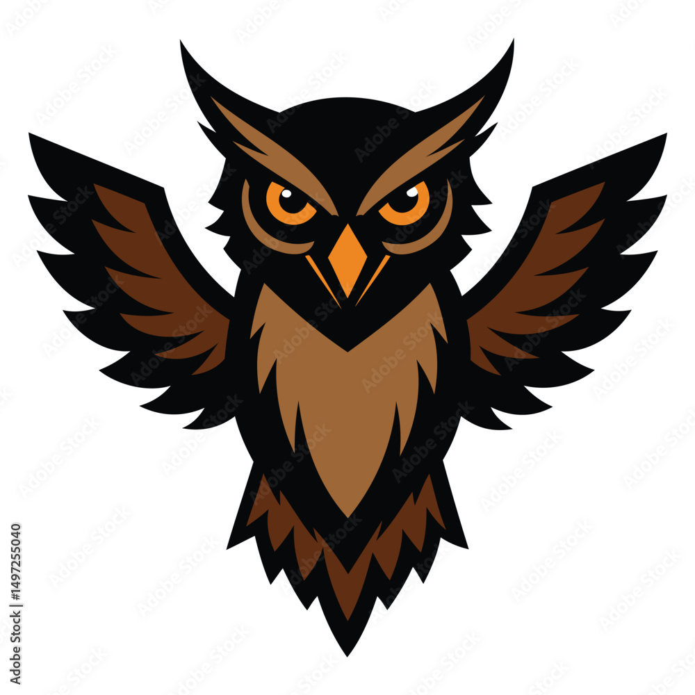 Fototapeta premium Great Horned Owl Illustration Design