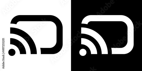 Screencast icon Vector in flat style. Collection silhouettes