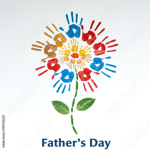 Colorful Handprint Flower F...
