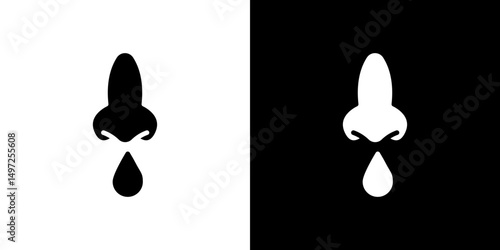 Runny nose icon Vector in flat style. Collection silhouettes