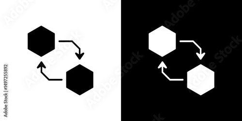 Replace icon Vector in flat style. Collection silhouettes