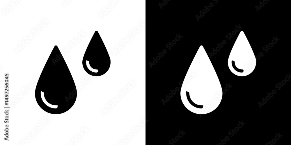 Raindrops icon Vector in flat style. Collection silhouettes Raindrops icon Vector in flat style. Collection silhouettes