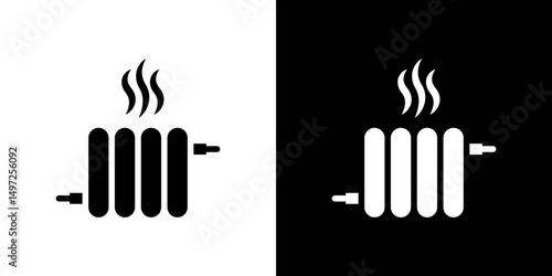 Radiator icon Vector in flat style. Collection silhouettes