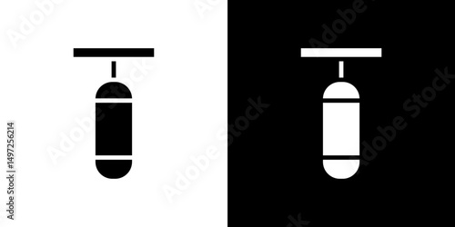 Punching bag icon Vector in flat style. Collection silhouettes