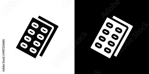 Pill blister pack icon Vector in flat style. Collection silhouettes