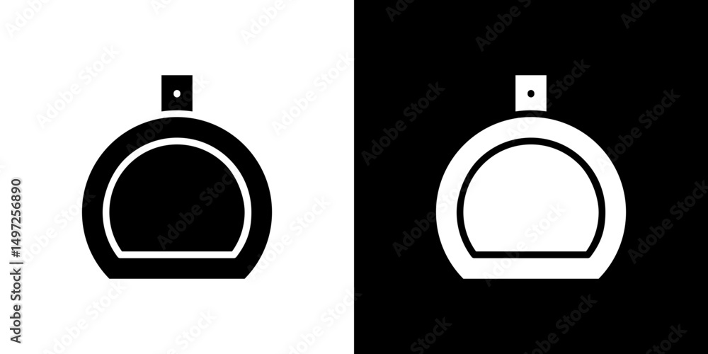 Perfume bottle icon Vector in flat style. Collection silhouettes Perfume bottle icon Vector in flat style. Collection silhouettes