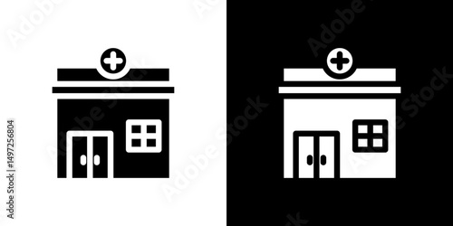 Pharmacy icon Vector in flat style. Collection silhouettes