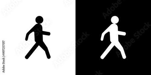 Pedestrian icon Vector in flat style. Collection silhouettes