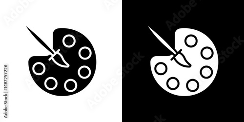 Palette icon Vector in flat style. Collection silhouettes