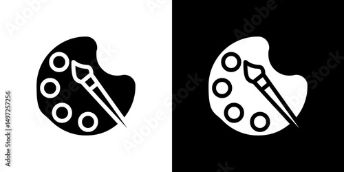 Paint icon Vector in flat style. Collection silhouettes