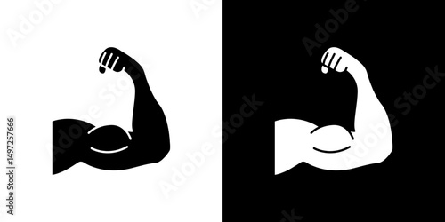 Muscle icon Vector in flat style. Collection silhouettes