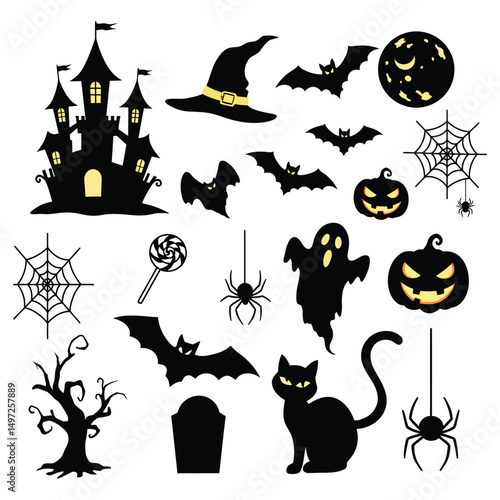 Halloween Elements Vector Collection | Spooky Icons, Decoration & Symbols
