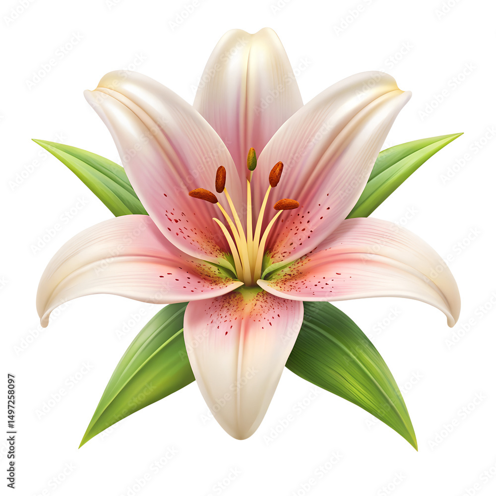 Fototapeta premium Lily flower icon on white background