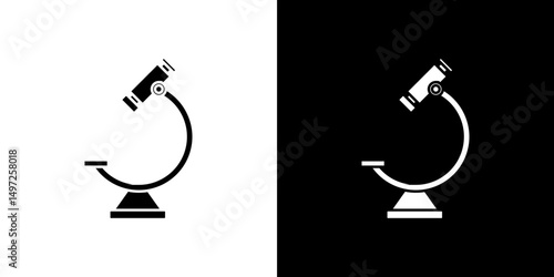 Microscope icon Vector in flat style. Collection silhouettes