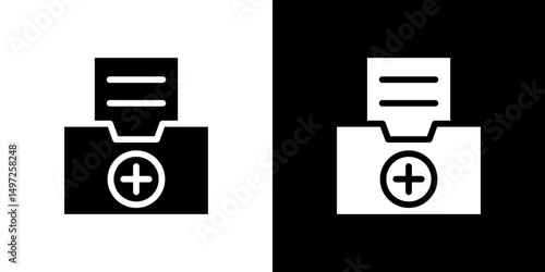 Medical history icon Vector in flat style. Collection silhouettes