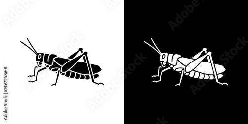 Locust icon Vector in flat style. Collection silhouettes