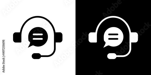 Live chat icon Vector in flat style. Collection silhouettes
