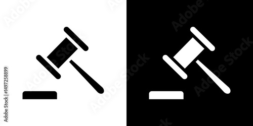 Law icon Vector in flat style. Collection silhouettes
