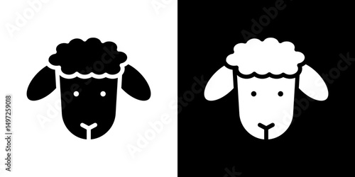 Lamb icon Vector in flat style. Collection silhouettes