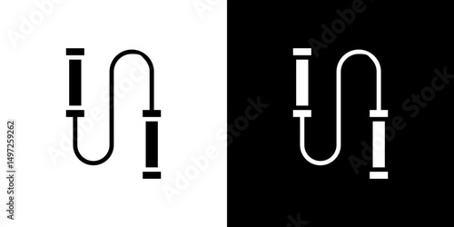 Jump rope icon Vector in flat style. Collection silhouettes