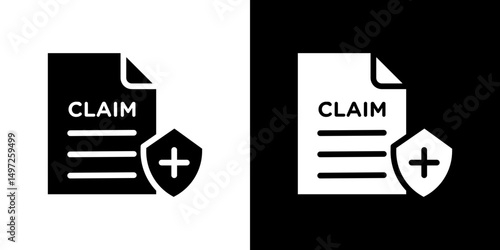 Insurance Claim icon Vector in flat style. Collection silhouettes
